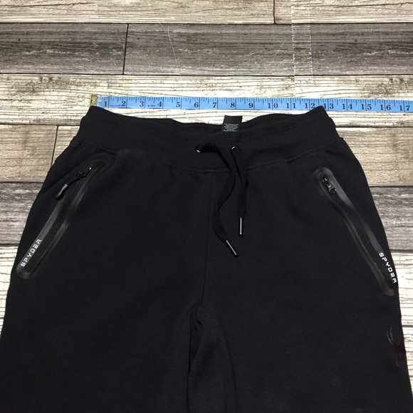Spyder Proweb Jogger Sweatpants Men’s S Black (Inseam 28) Zip Pockets Tapered - Picture 3 of 12